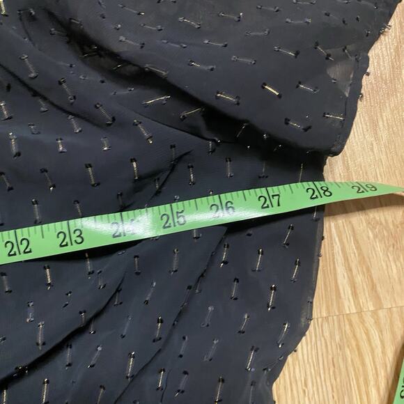 Maurices Blouse Plus Size 3X Black Gold V Neck Keyhole Tunic Top Fancy Party - Picture 6 of 7